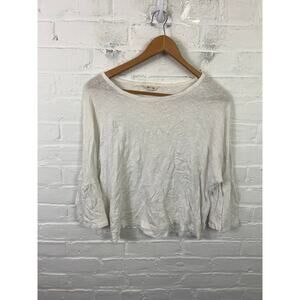 Madewell Women's Boat Neck Pullover Sweater Long Sleeve Cream Size Large